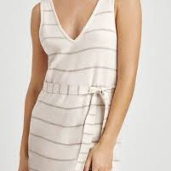 SPLENDID Michelle Stripe Knit Sweater Belted Tank Maxi Dress Large - Picture 3 of 4